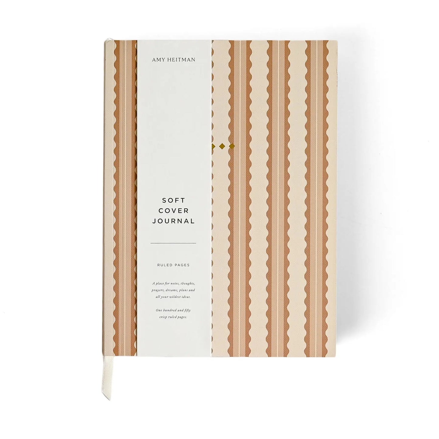 Tan Scalloped Stripe Soft Cover Journal