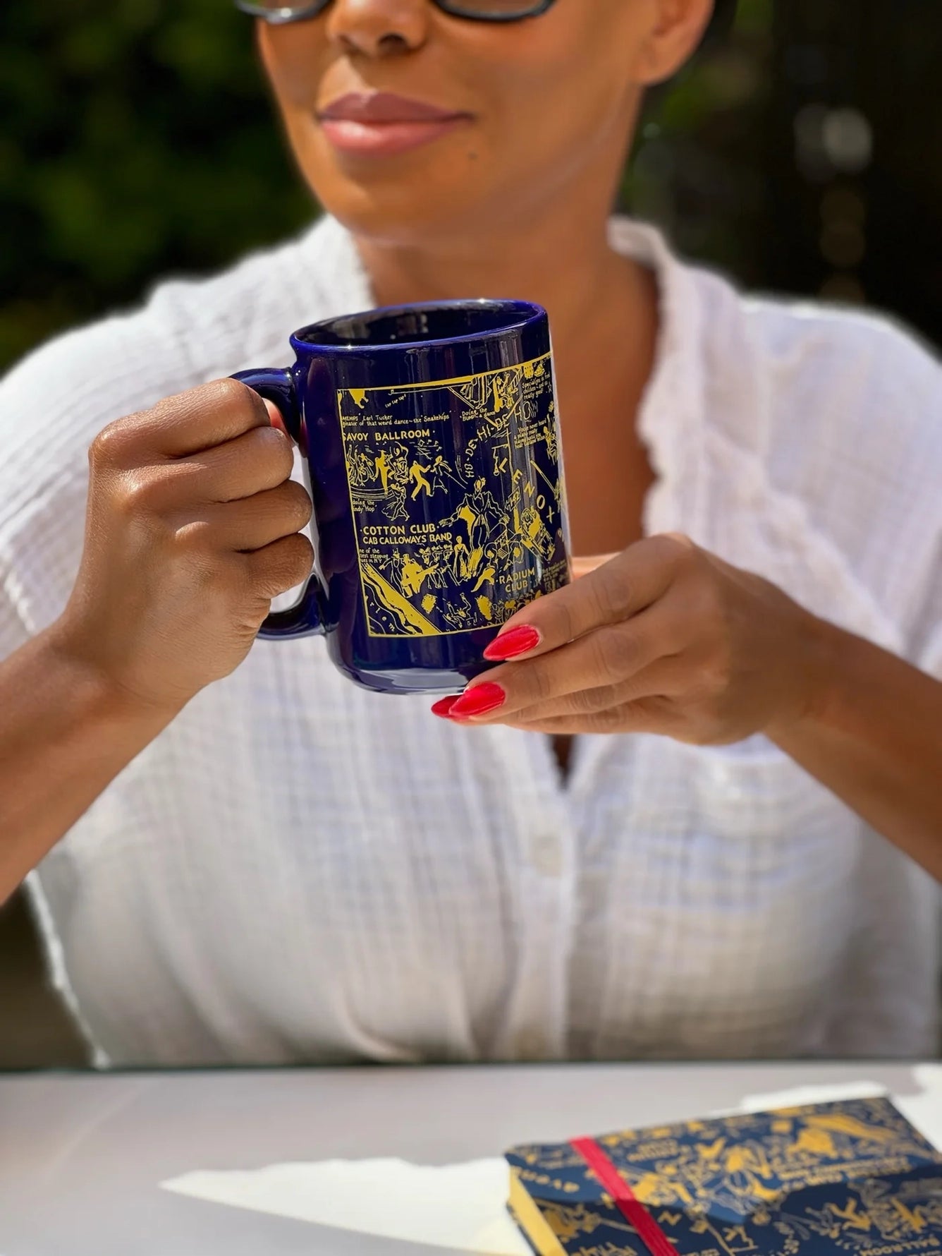 Blue Vintage Nightclub Map of Harlem Mug