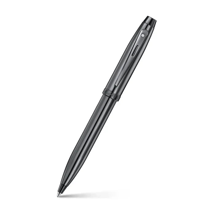 Sheaffer 100 9375 Ionic Gunmetal Grey Ballpoint Pen with Shiny Pvd Trims