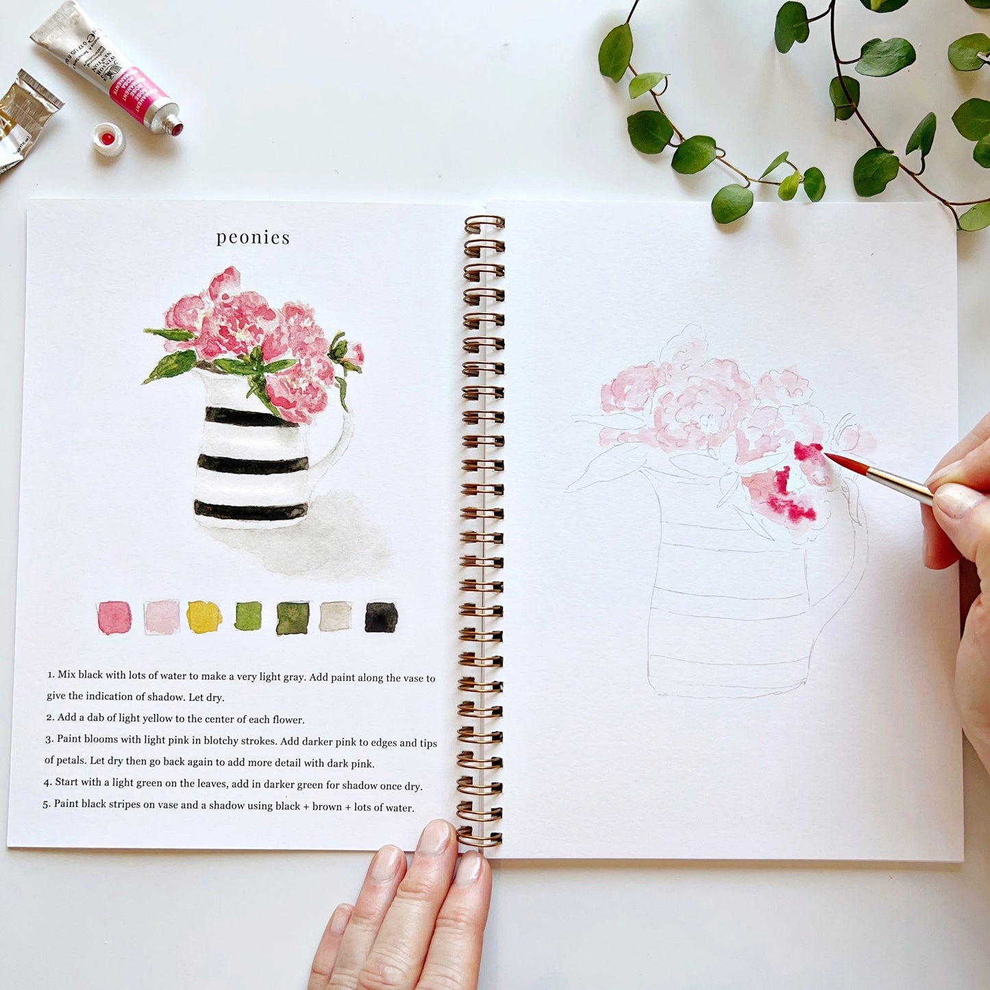 Bouquets Watercolor Workbook by Emily Lex Studio
