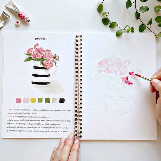 Bouquets Watercolor Workbook by Emily Lex Studio
