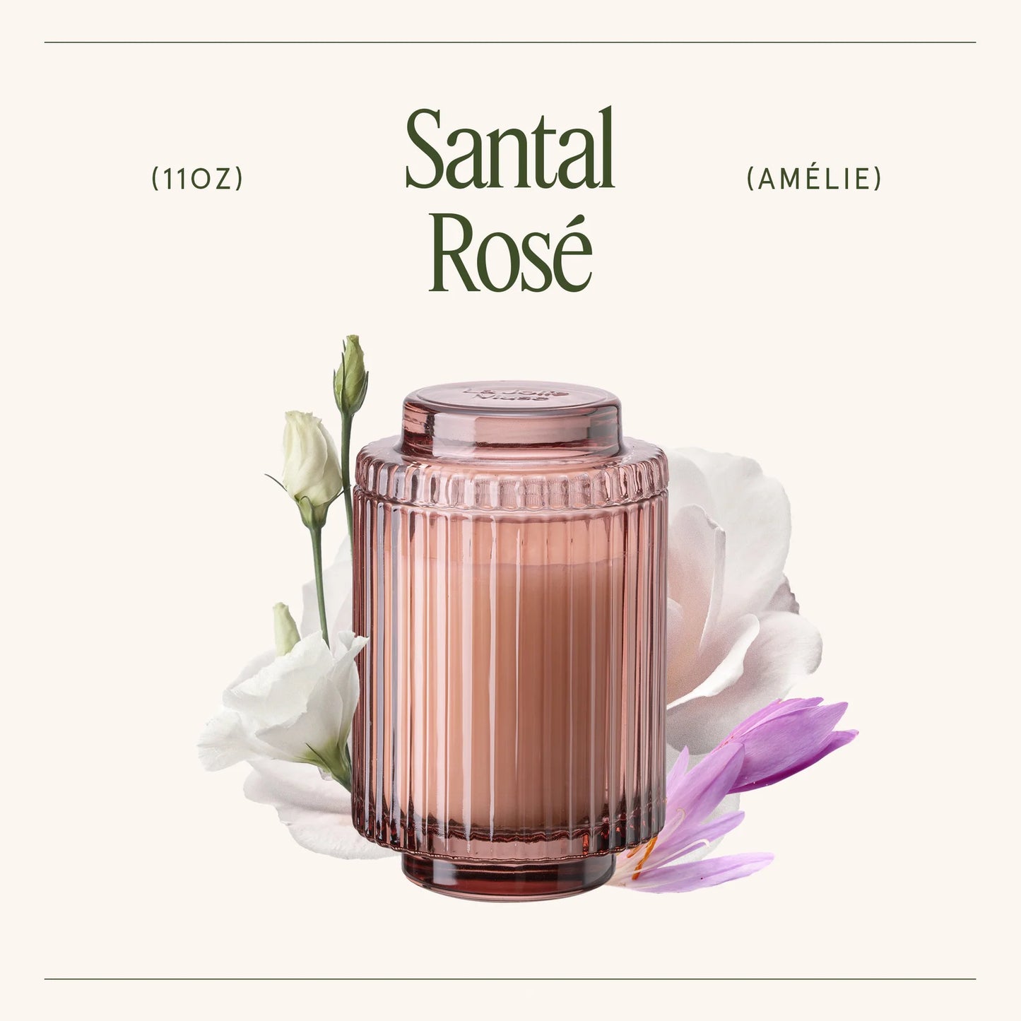 Santal Rosé Amélie Candle by La Jolie Muse