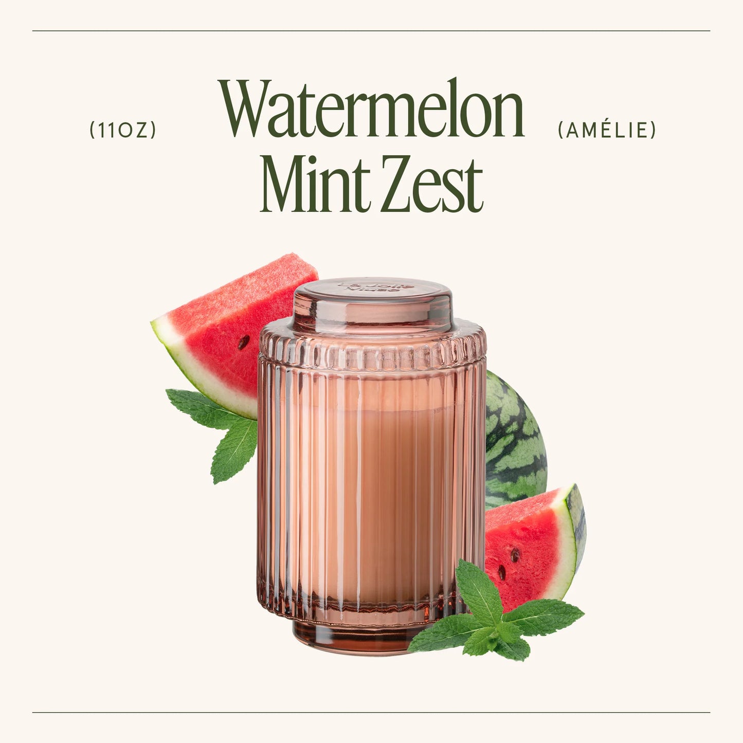 Watermelon Mint Zest Amélie Candle by La Jolie Muse