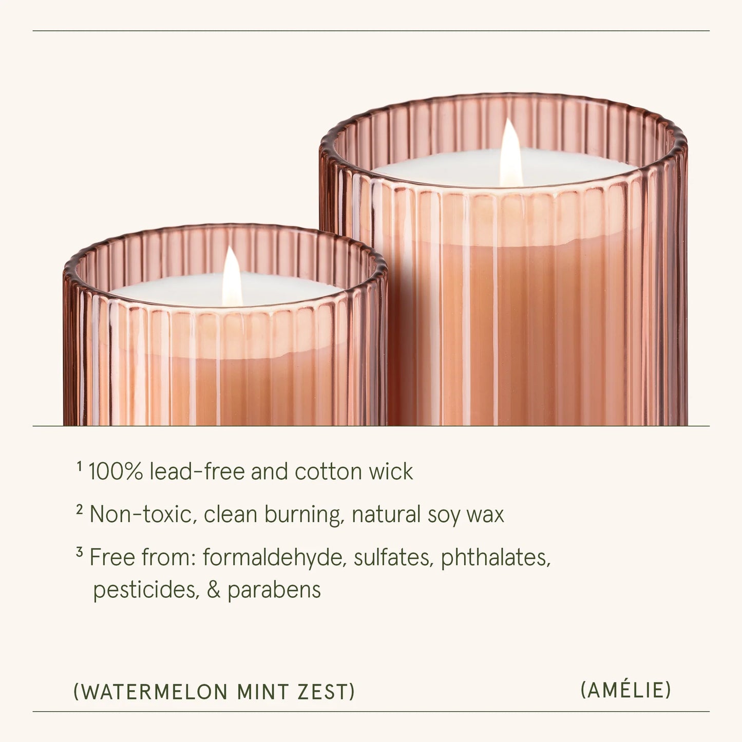 Watermelon Mint Zest Amélie Candle by La Jolie Muse