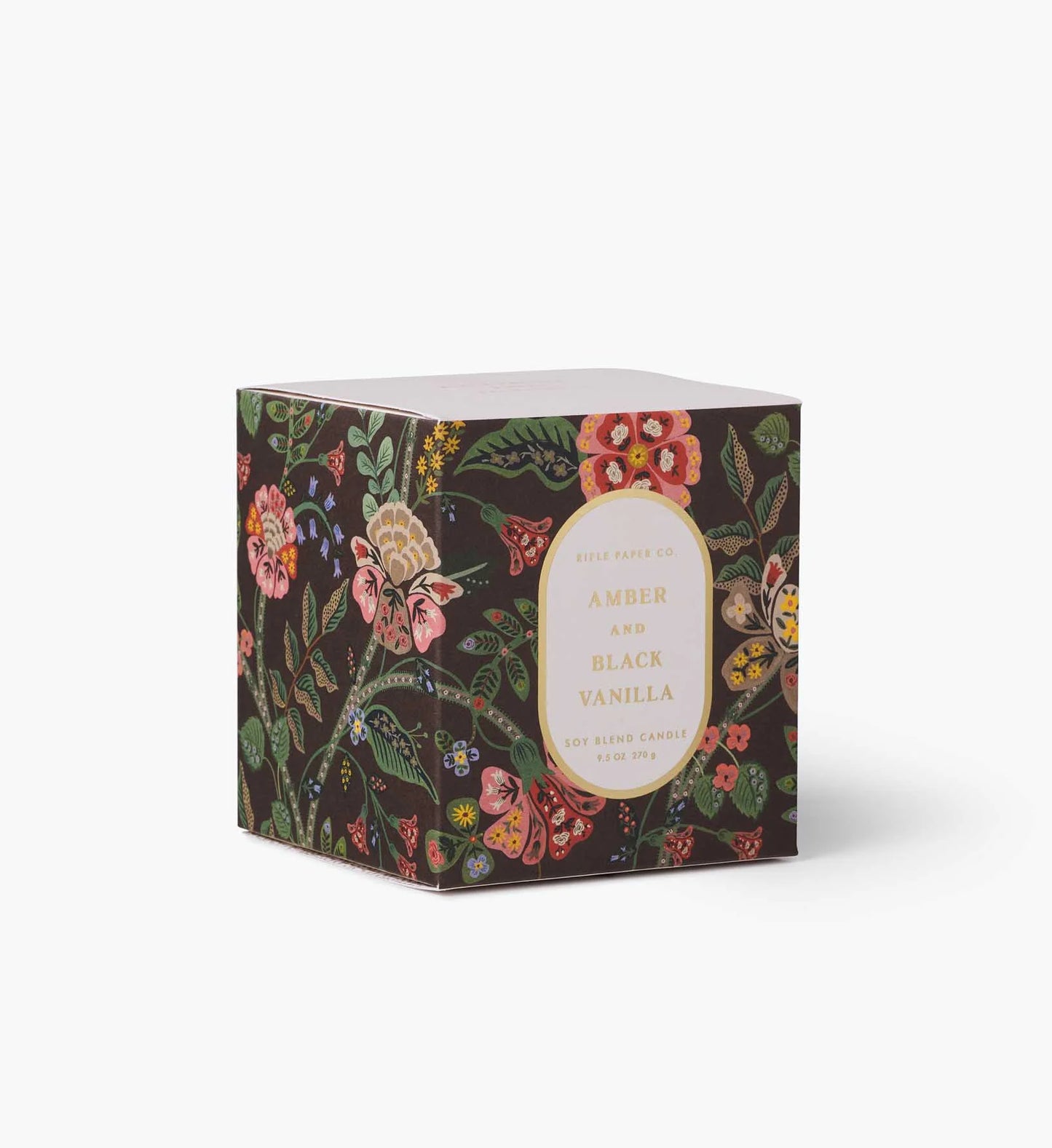 Rifle Paper Co. Gracie Amber and Black Vanilla Glass Candle