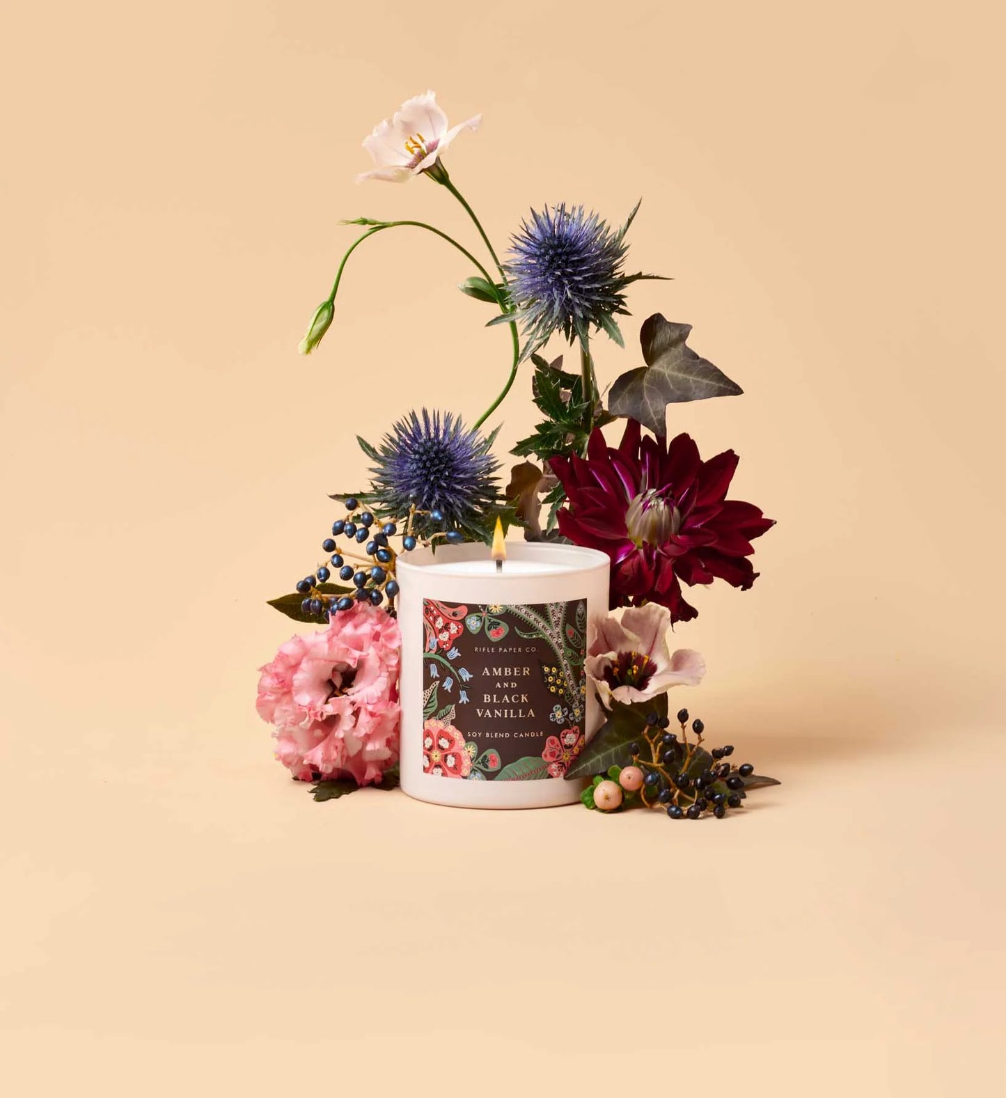 Rifle Paper Co. Gracie Amber and Black Vanilla Glass Candle