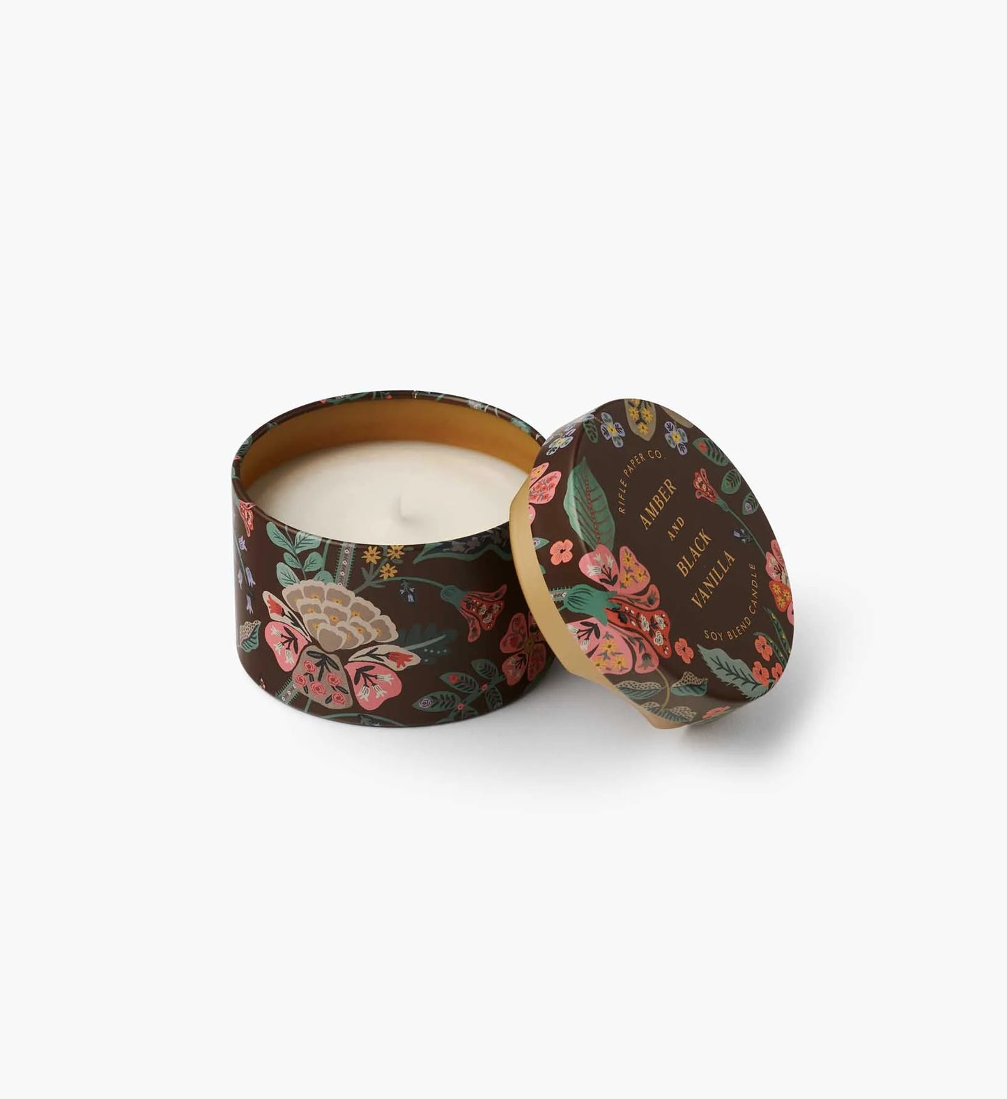 Rifle Paper Co. Gracie Amber and Black Vanilla Tin Candle