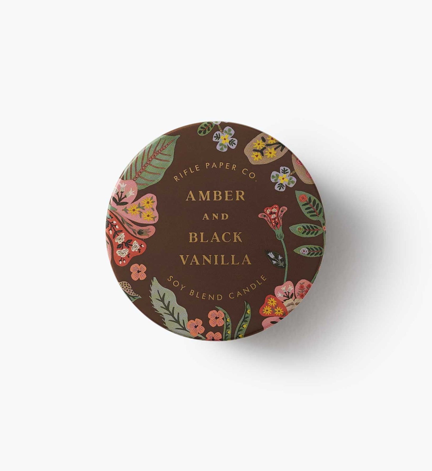 Rifle Paper Co. Gracie Amber and Black Vanilla Tin Candle