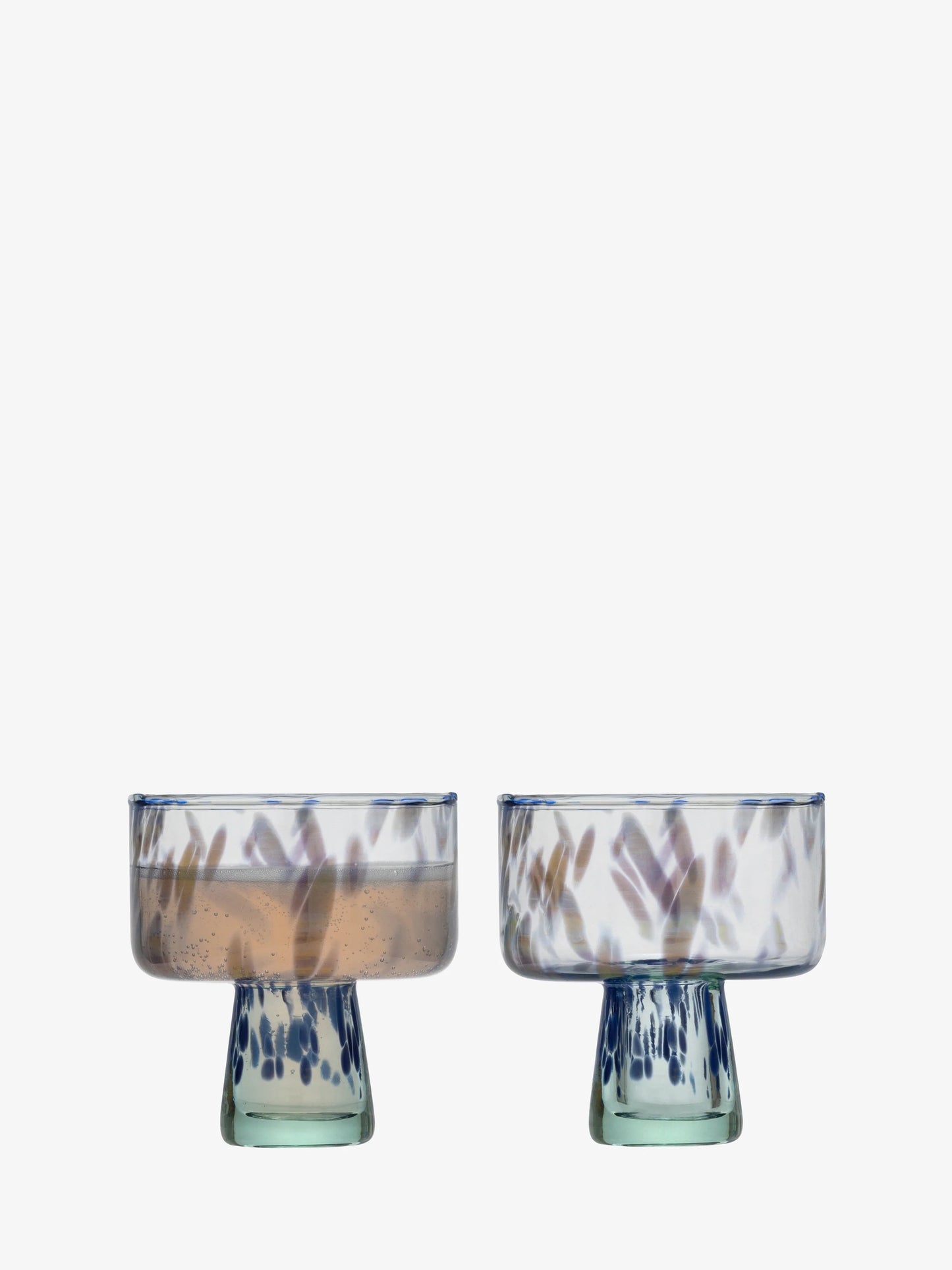 Ocean Blues Sea Glass Cocktail Saucer Set