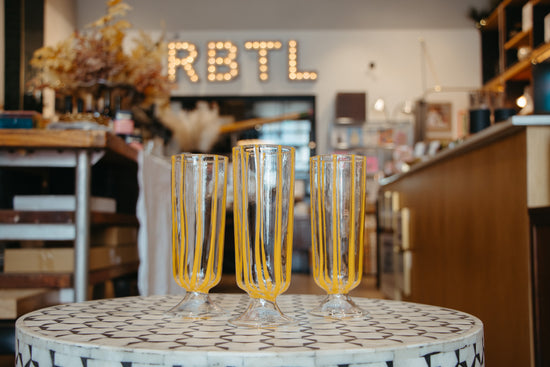 Italian Nuovo Stripe Champagne Glass