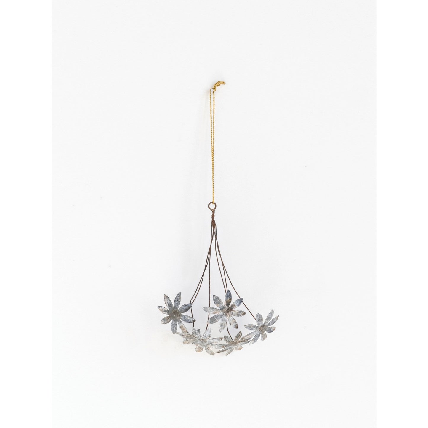 Distressed Tole Flower Bunch Ornament