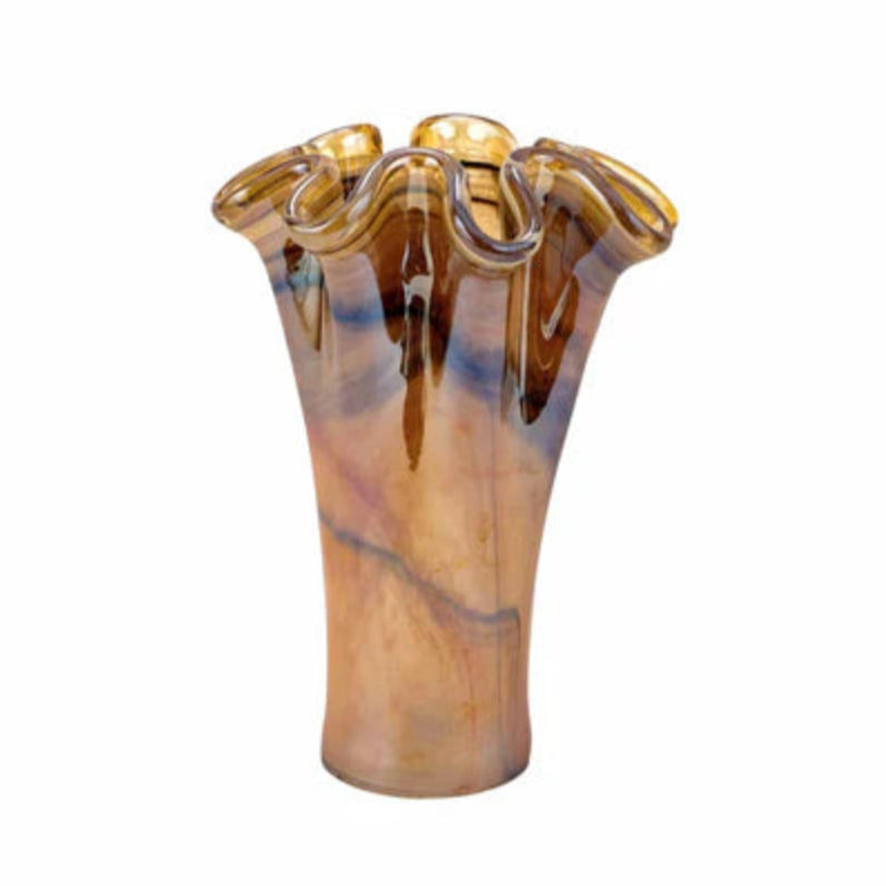 Onda Glass Tortoiseshell Short Vase by VIETRI