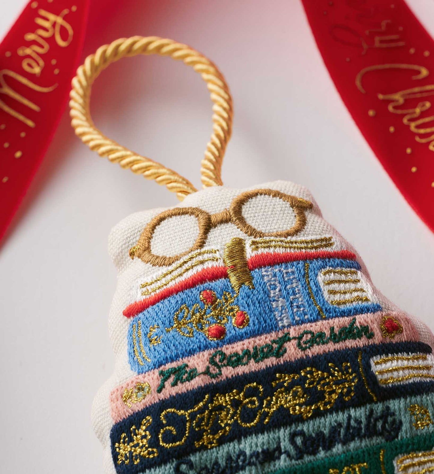 Rifle Paper Co. Book Club Embroidered Ornament