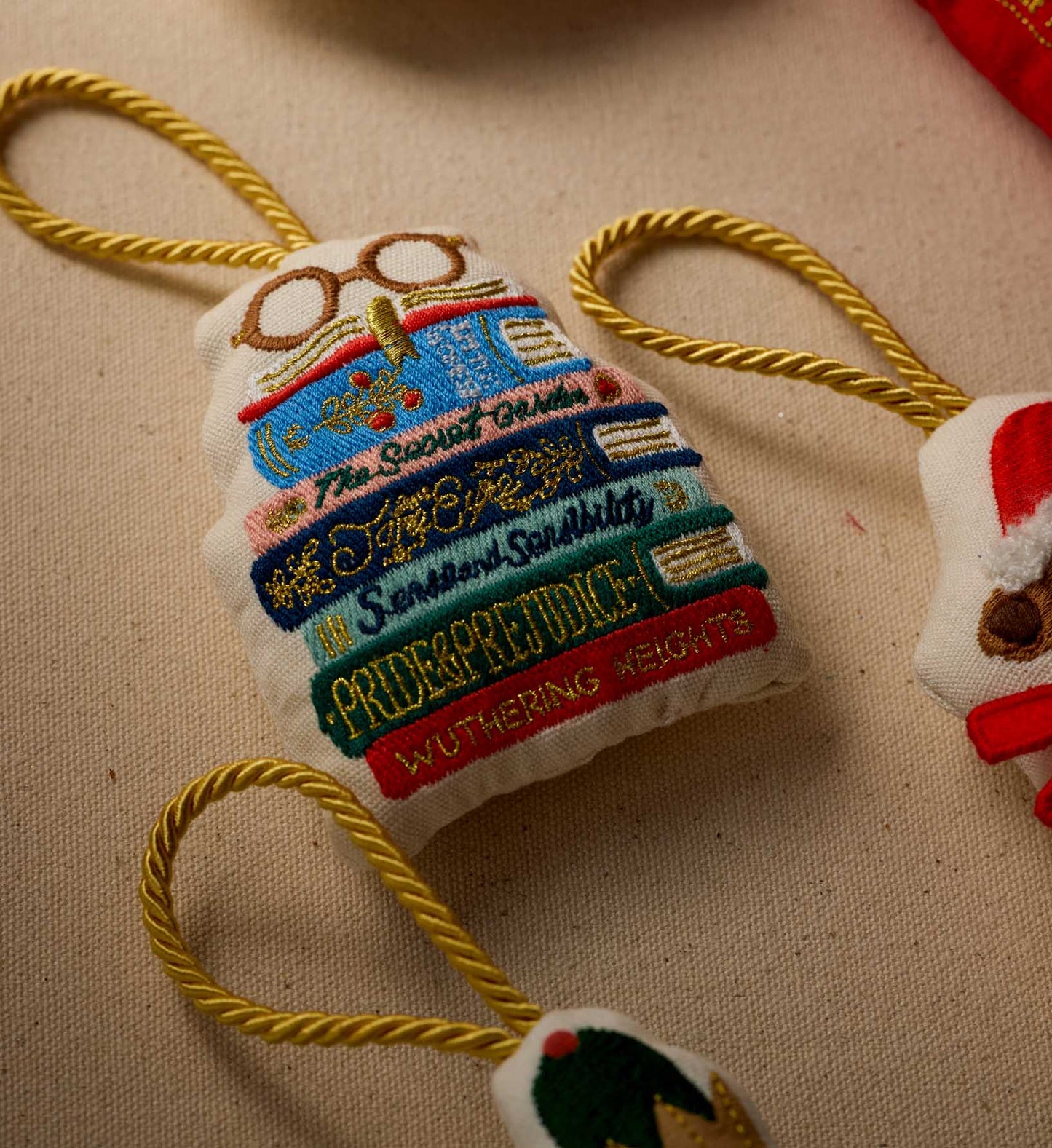 Rifle Paper Co. Book Club Embroidered Ornament