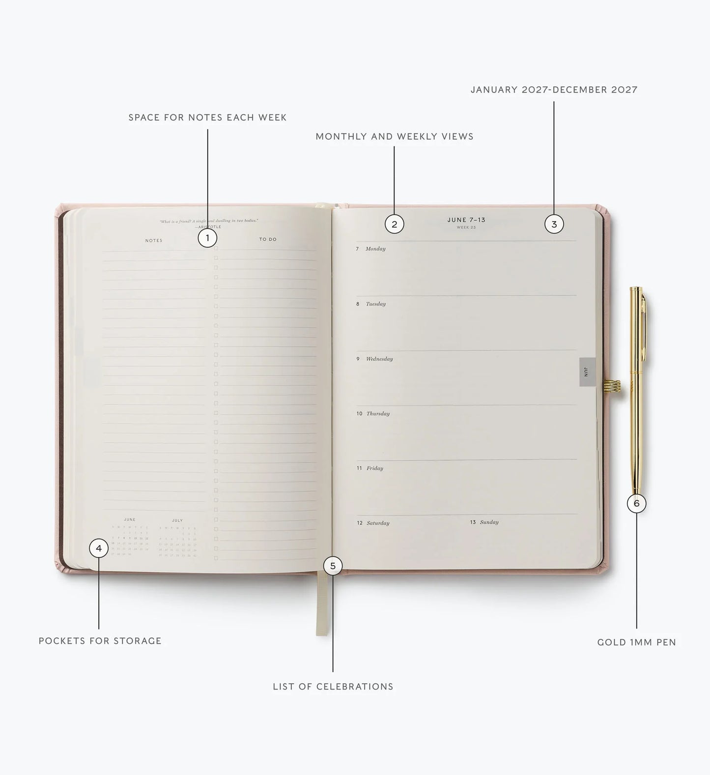Rifle Paper Co. 2027 Paisley 12-Month Hardcover Planner with Pen