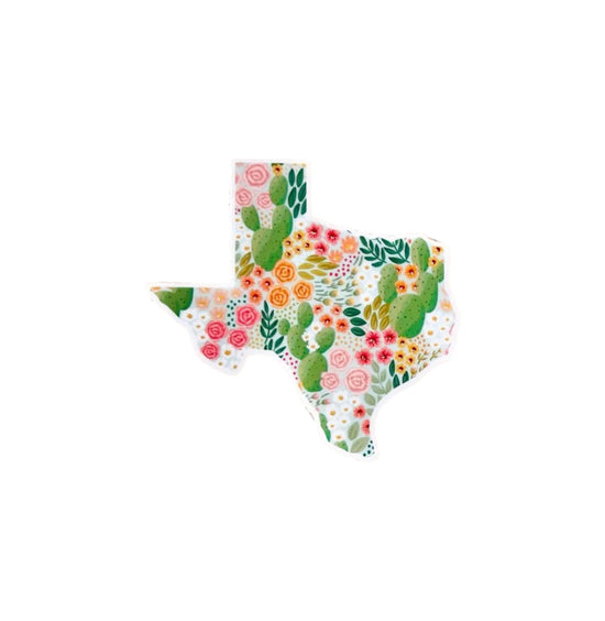 Texas State Cactus Bloom Vinyl Sticker by Elyse Breanne Designs