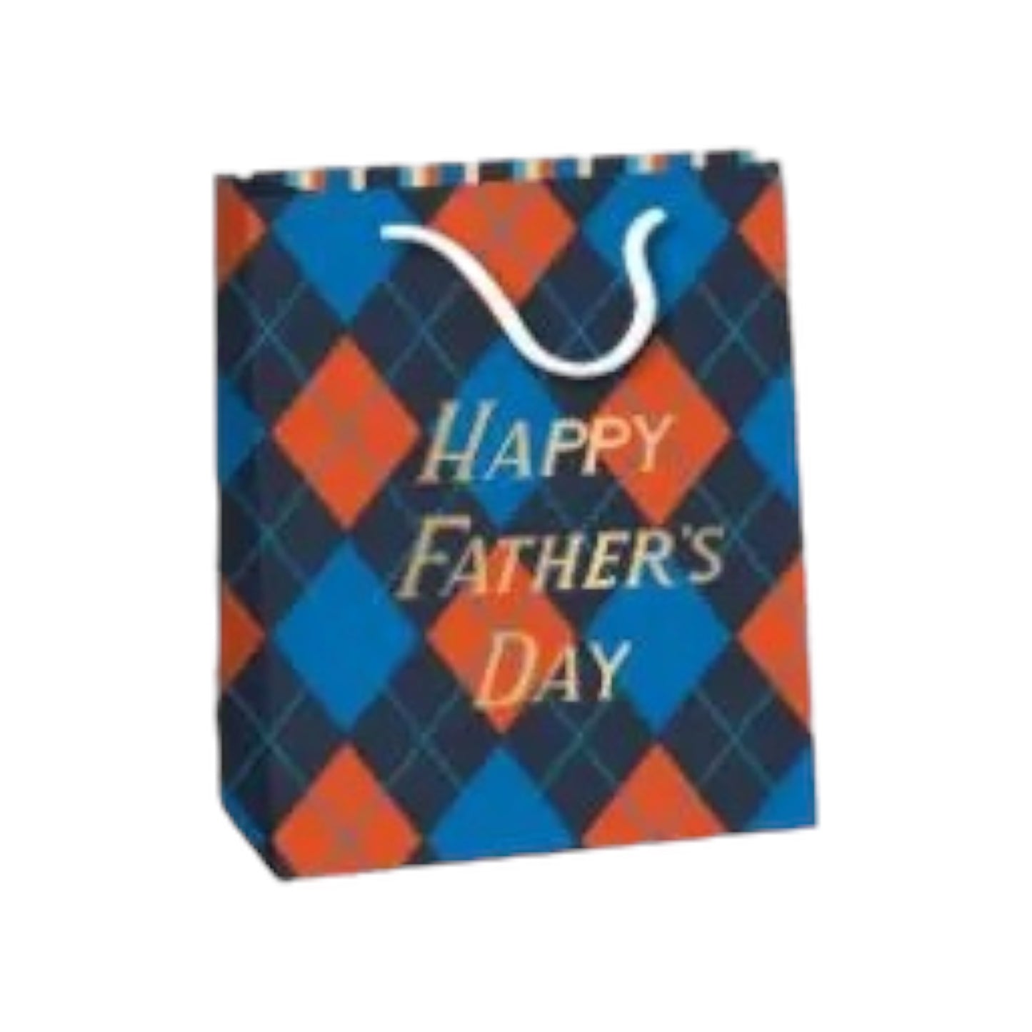 Medium Argyle Father's Day Gift Bag by Waste Not Paper