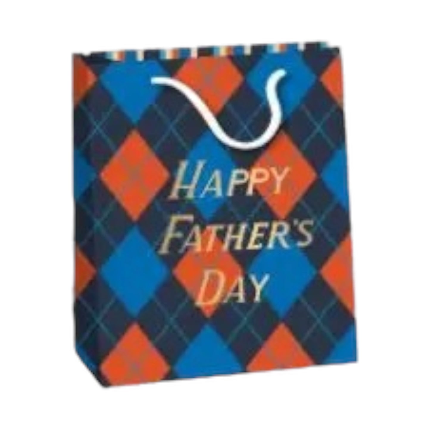 Large Argyle Father's Day Gift Bag by Waste Not Paper