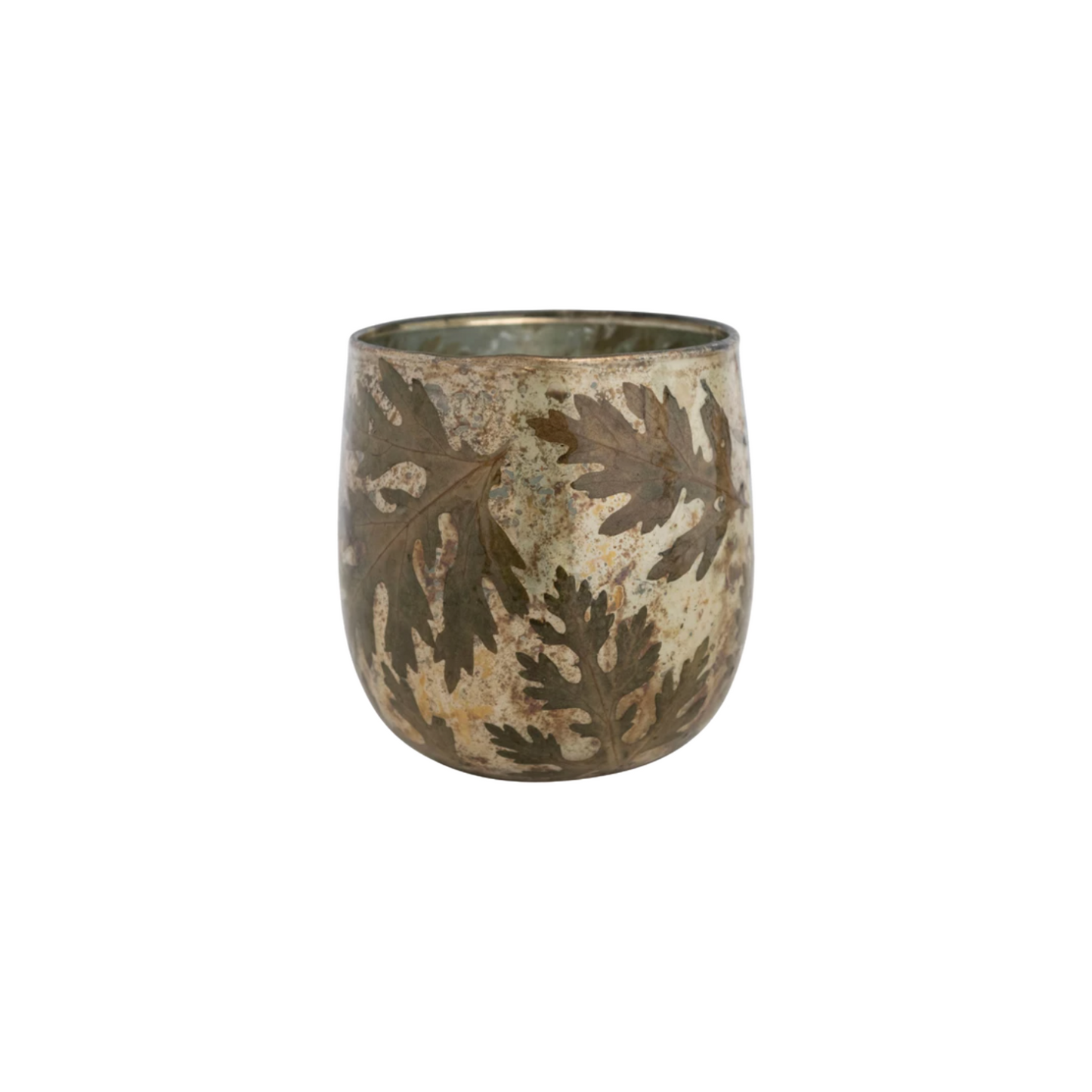 Load image into Gallery viewer, Leaf Mercury Glass Votive by Creative Co-Op
