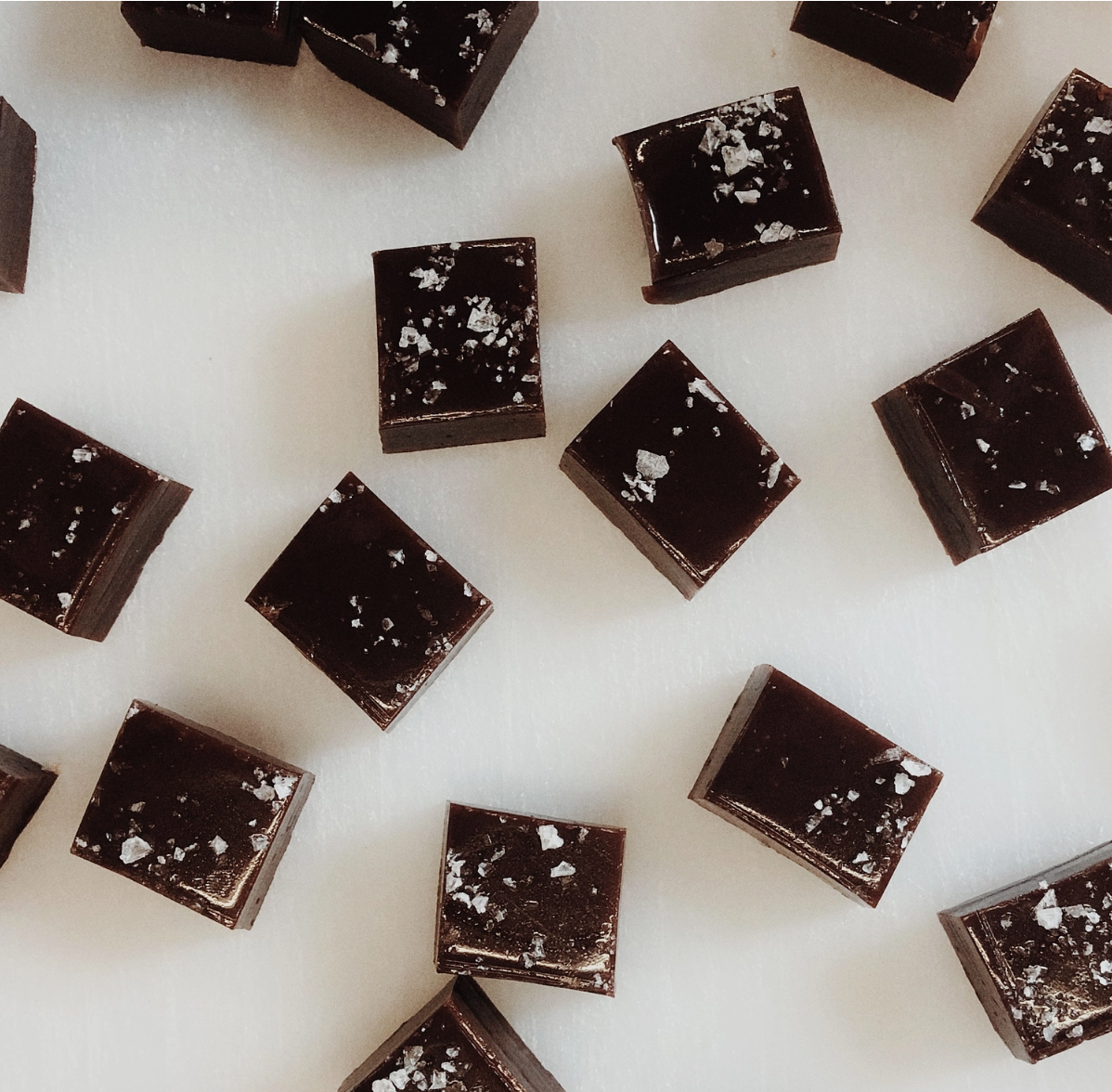 Load image into Gallery viewer, Sea Salt + Dark Chocolate Soft Caramels by Wildflower Caramel Co. 
