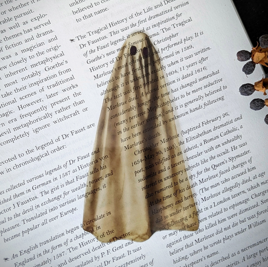 Clear Sheet Ghost Bookmark by Little Black Bats