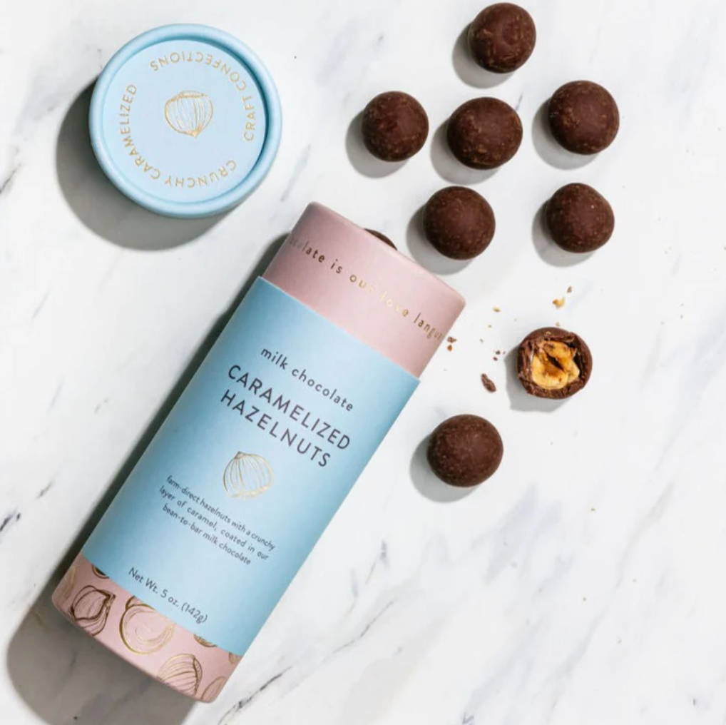Caramelized Hazelnuts in Milk Chocolate