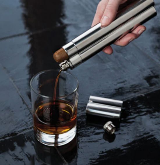Dual Cigar Holder + Flask