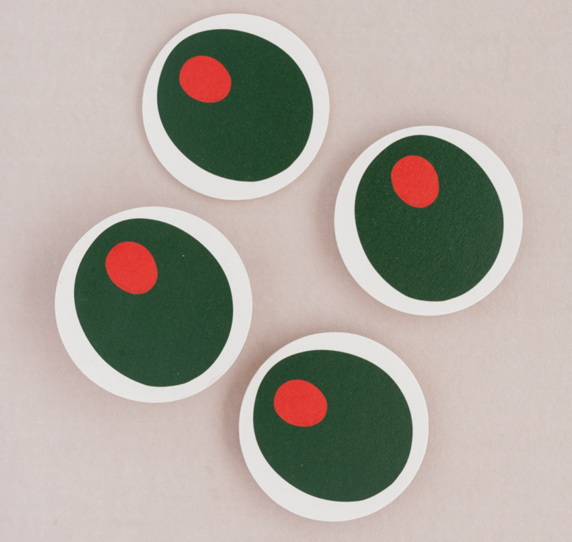 Load image into Gallery viewer, Pimento Olive Coaster Set
