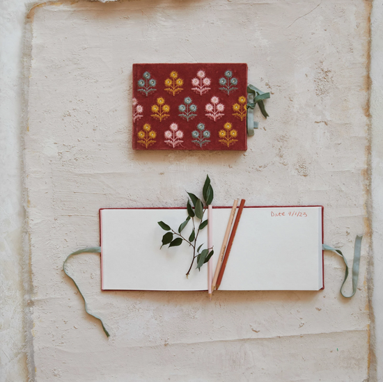 Embroidered Velvet Bound Photo Book by Creative Co-Op