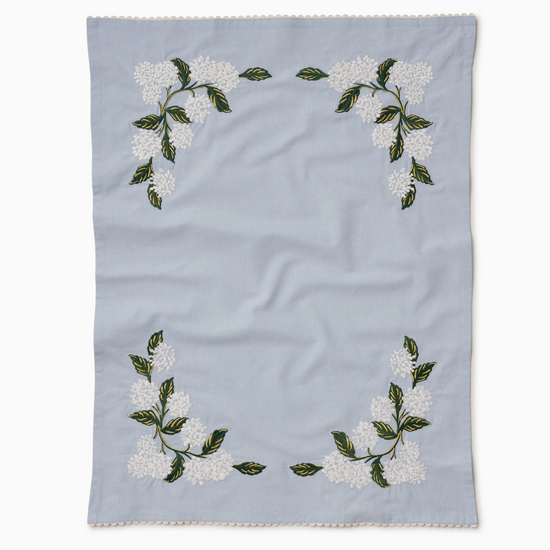 Hydrangea Embroidered Tea Towel by Rifle Paper Co.