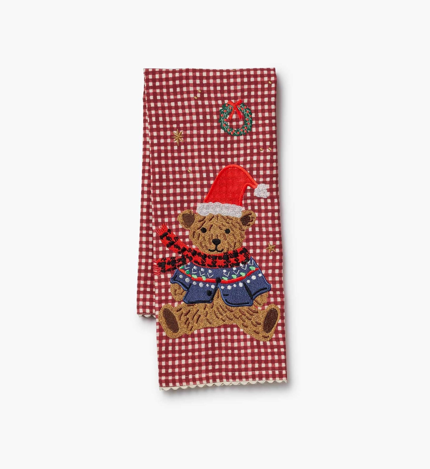 Rifle Paper Co. Beary Christmas Embroidered Tea Towel