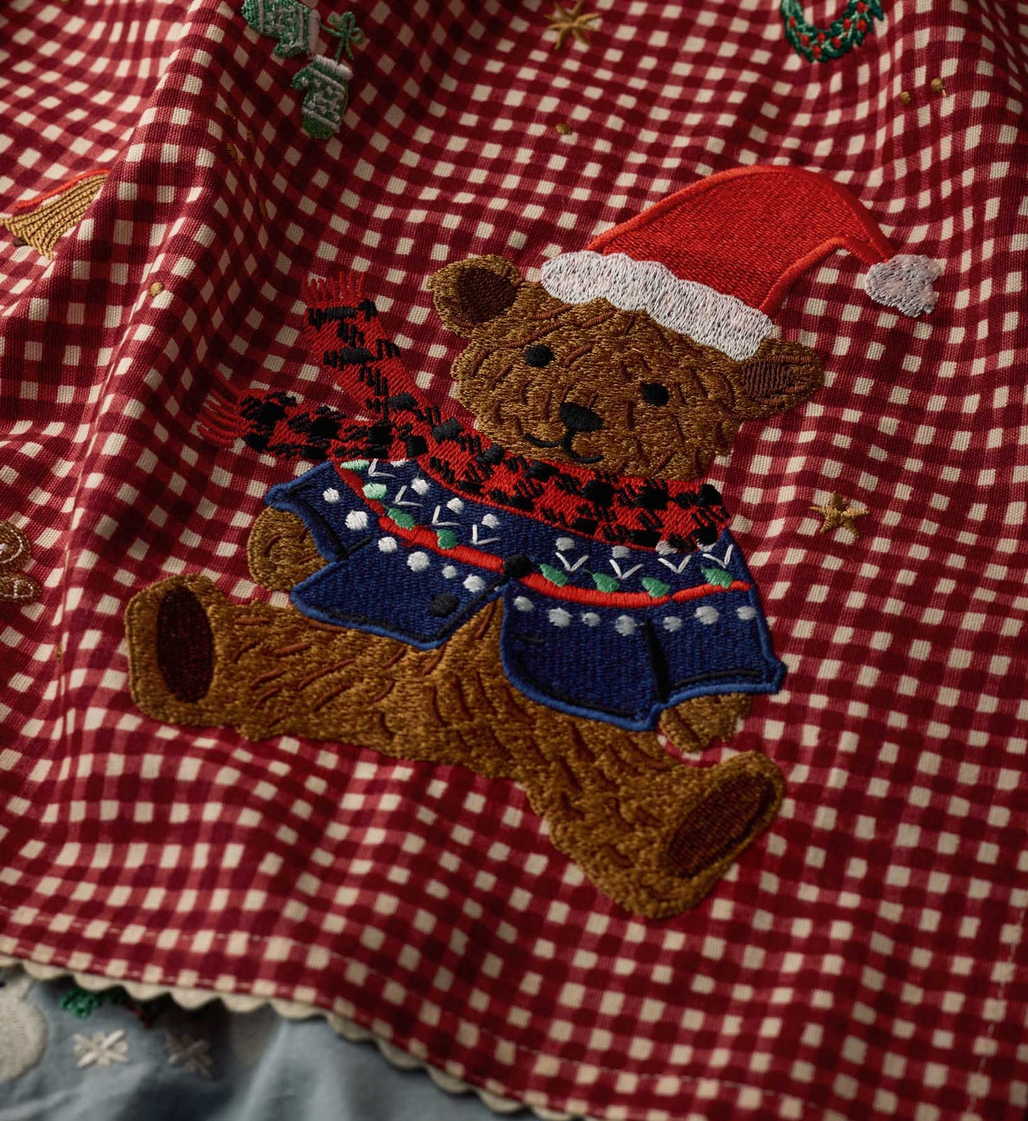 Rifle Paper Co. Beary Christmas Embroidered Tea Towel