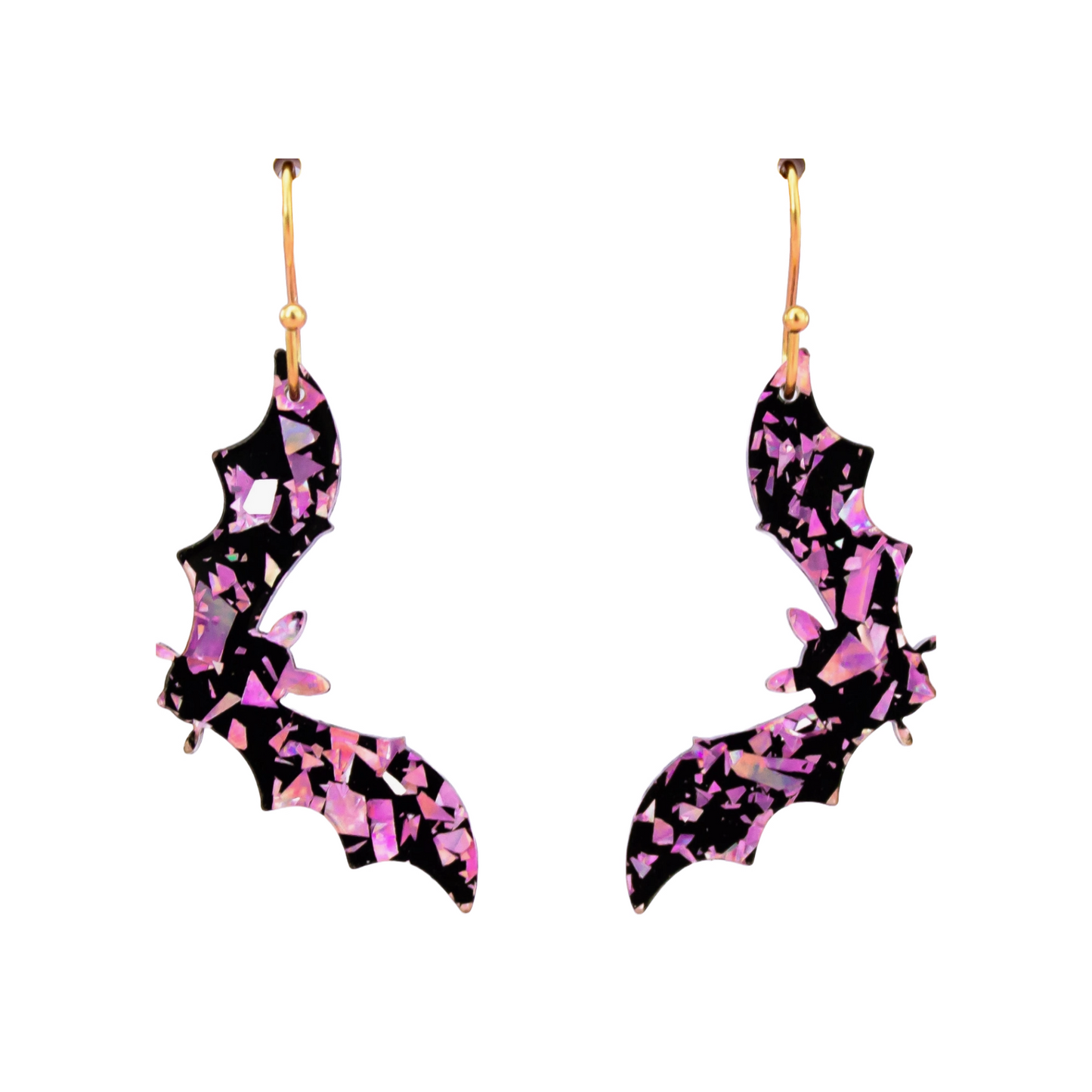 Load image into Gallery viewer, Flecked Bat Acrylic Earrings by Momenti di Vita 
