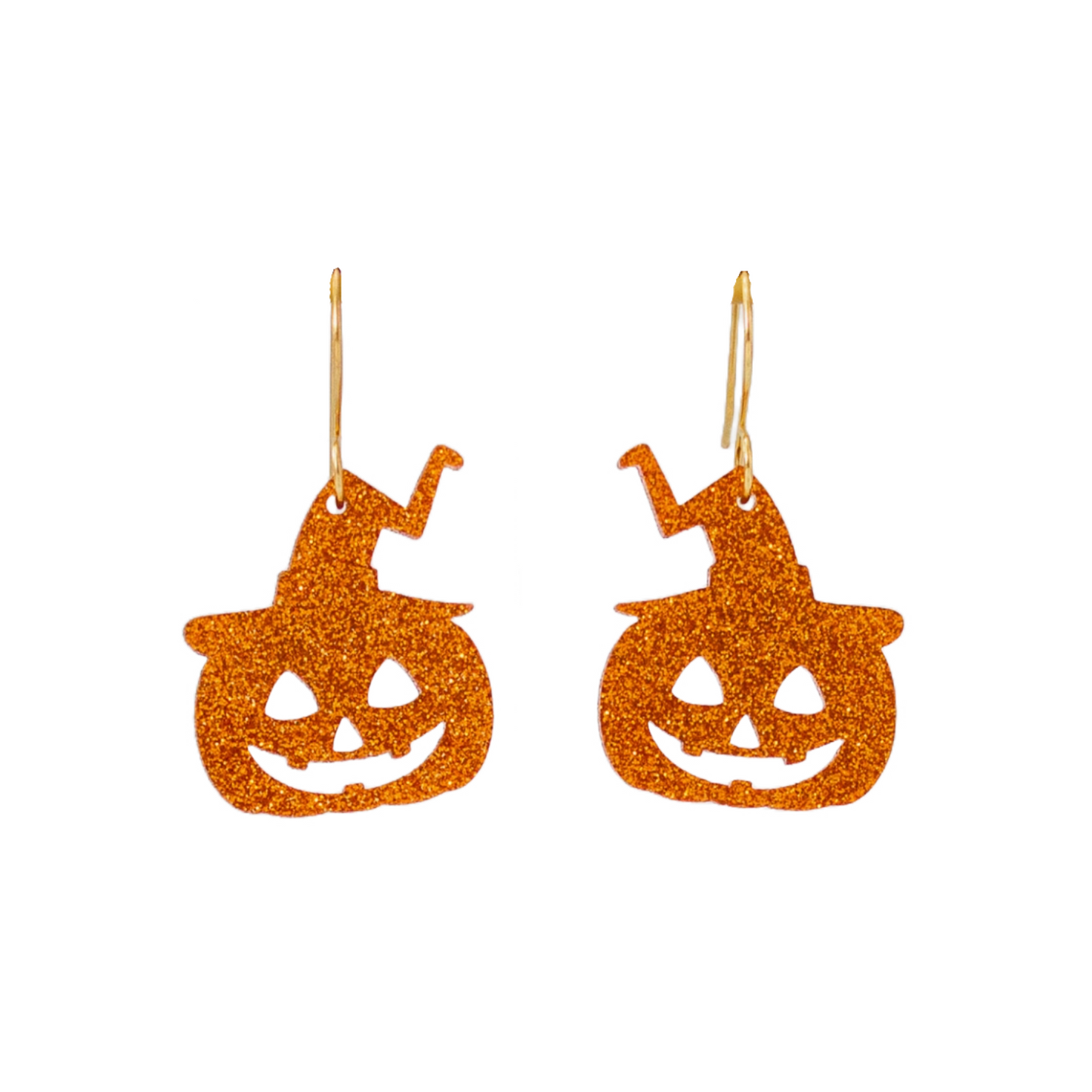 Load image into Gallery viewer, Glitter Pumpkin Acrylic Earrings by Momenti di Vita 
