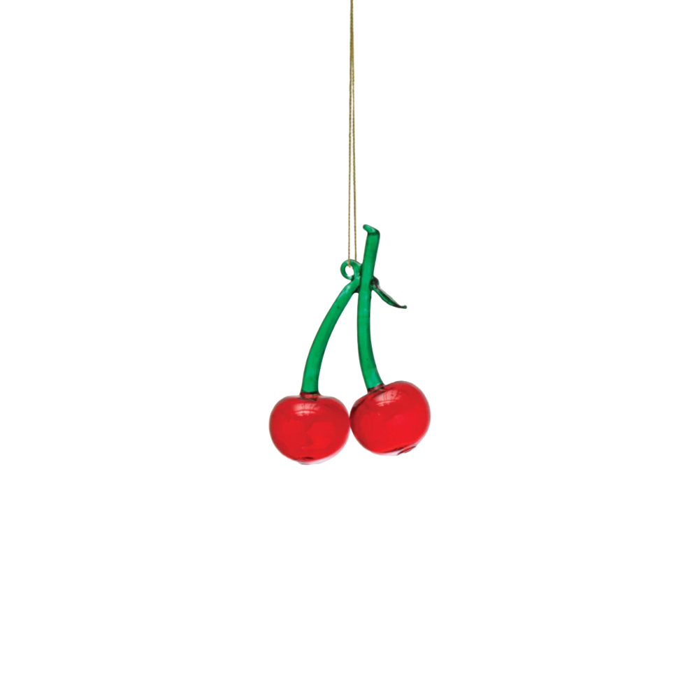 Load image into Gallery viewer, Glass Cherries Ornament by Creative Co-op

