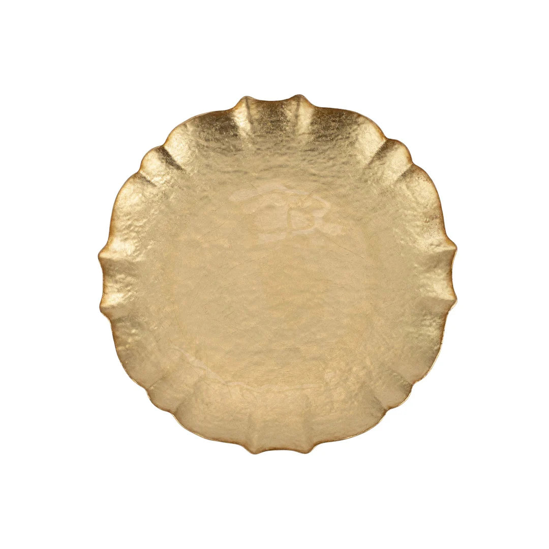 Baroque Glass Gold Salad Plate by VIETRI