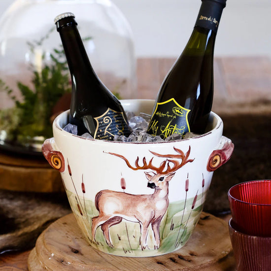 Wildlife Deer Serving Bowl with Handles