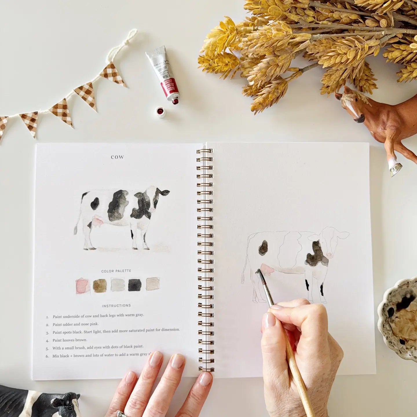 Farm Watercolor Workbook by Emily Lex Studio