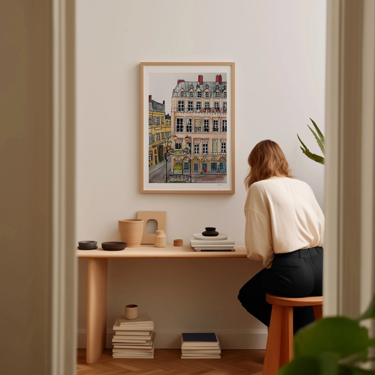 "Hôtel Du Louvre" Giclée Fine Art Print - Framed