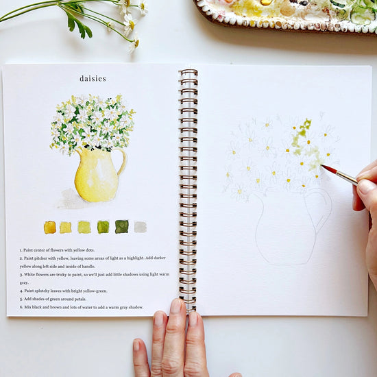 Flowers Watercolor Workbook by Emily Lex Studio