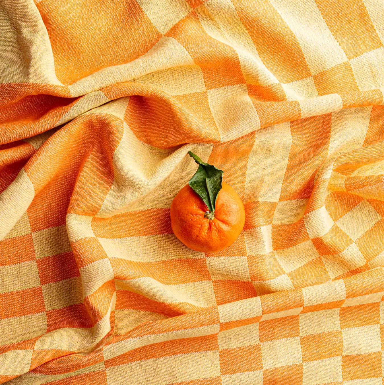 Orange & Yellow Blocks Geometric Tea Towel
