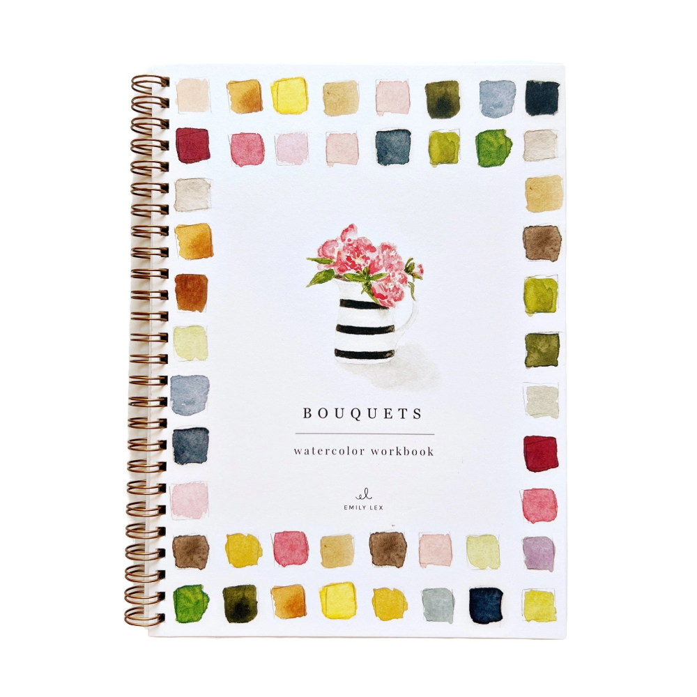 Bouquets Watercolor Workbook by Emily Lex Studio