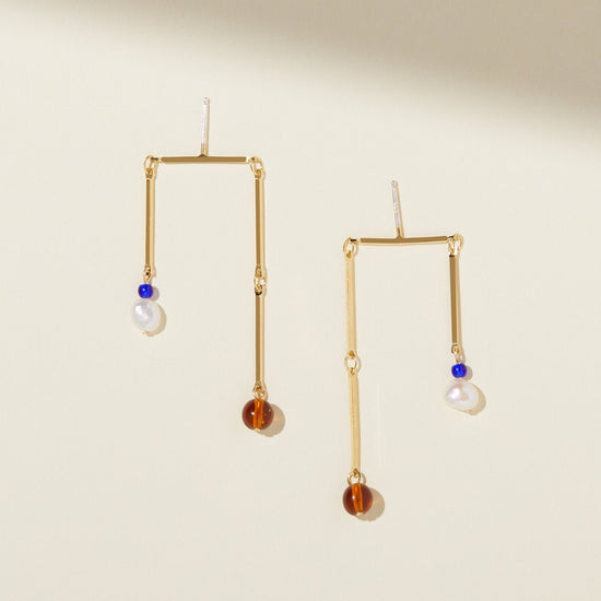 Toni Earrings - Glass and Pearl by Lindsay Lewis
