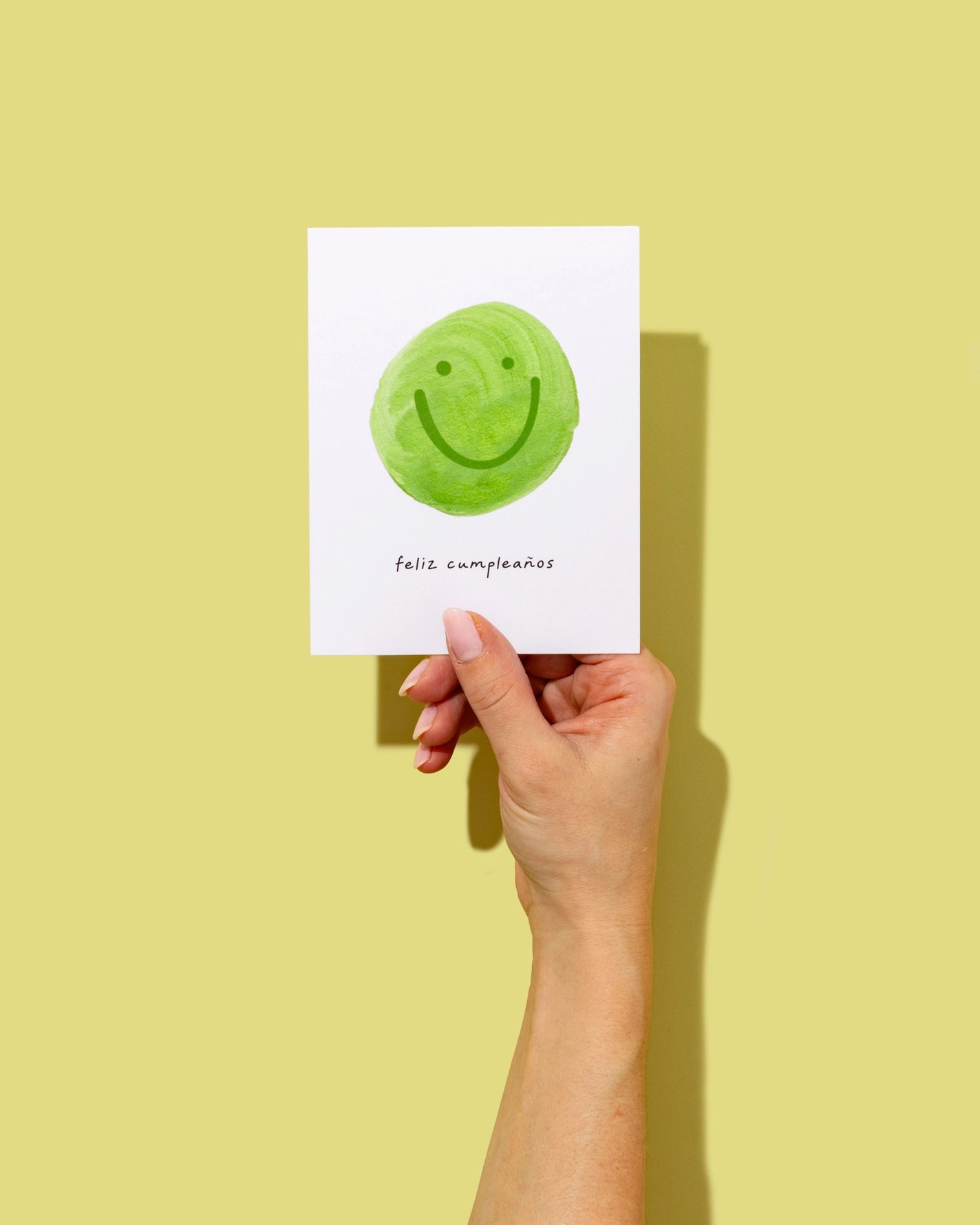 Green Smiley Feliz Cumpleaños Card
