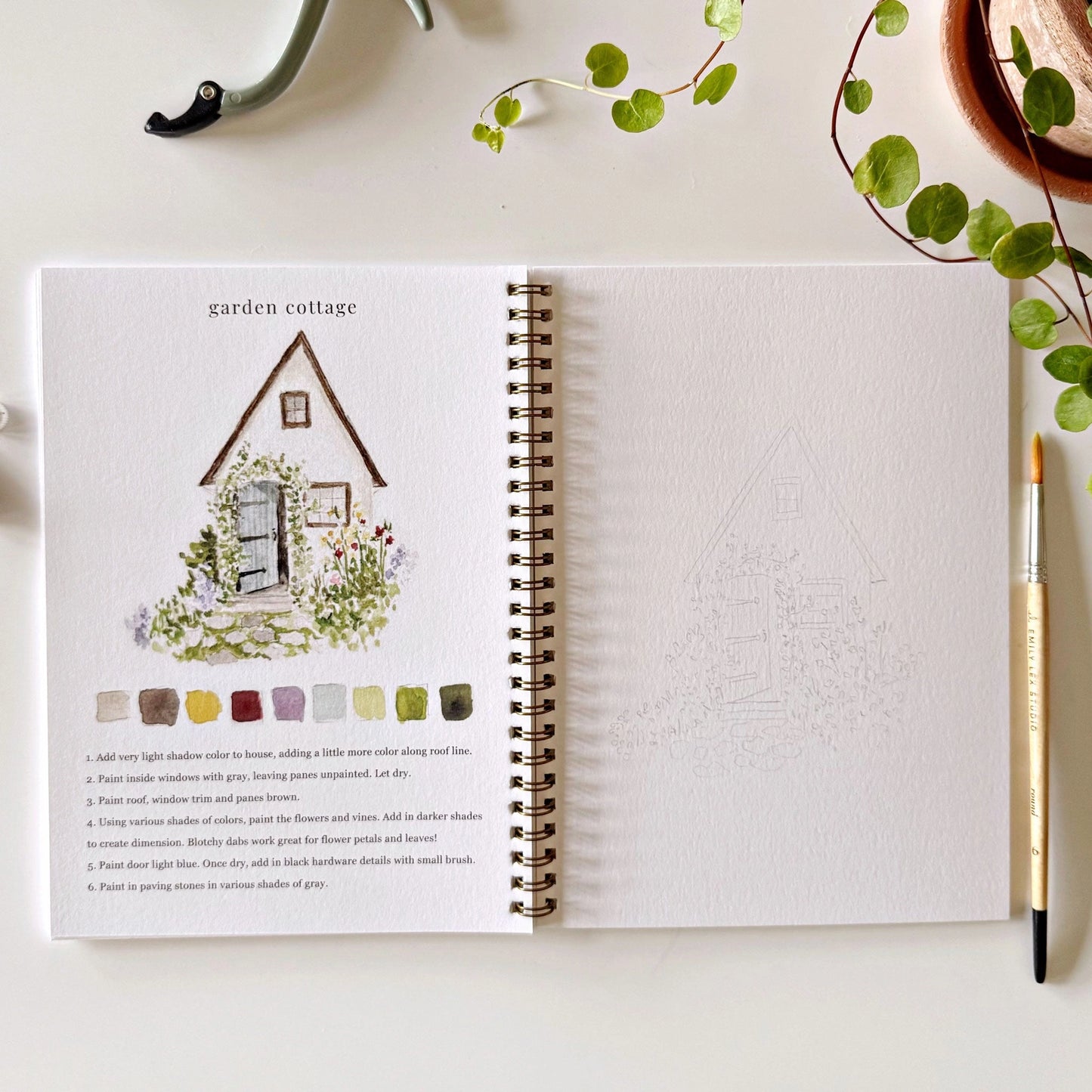 Garden Watercolor Workbook by Emily Lex Studio