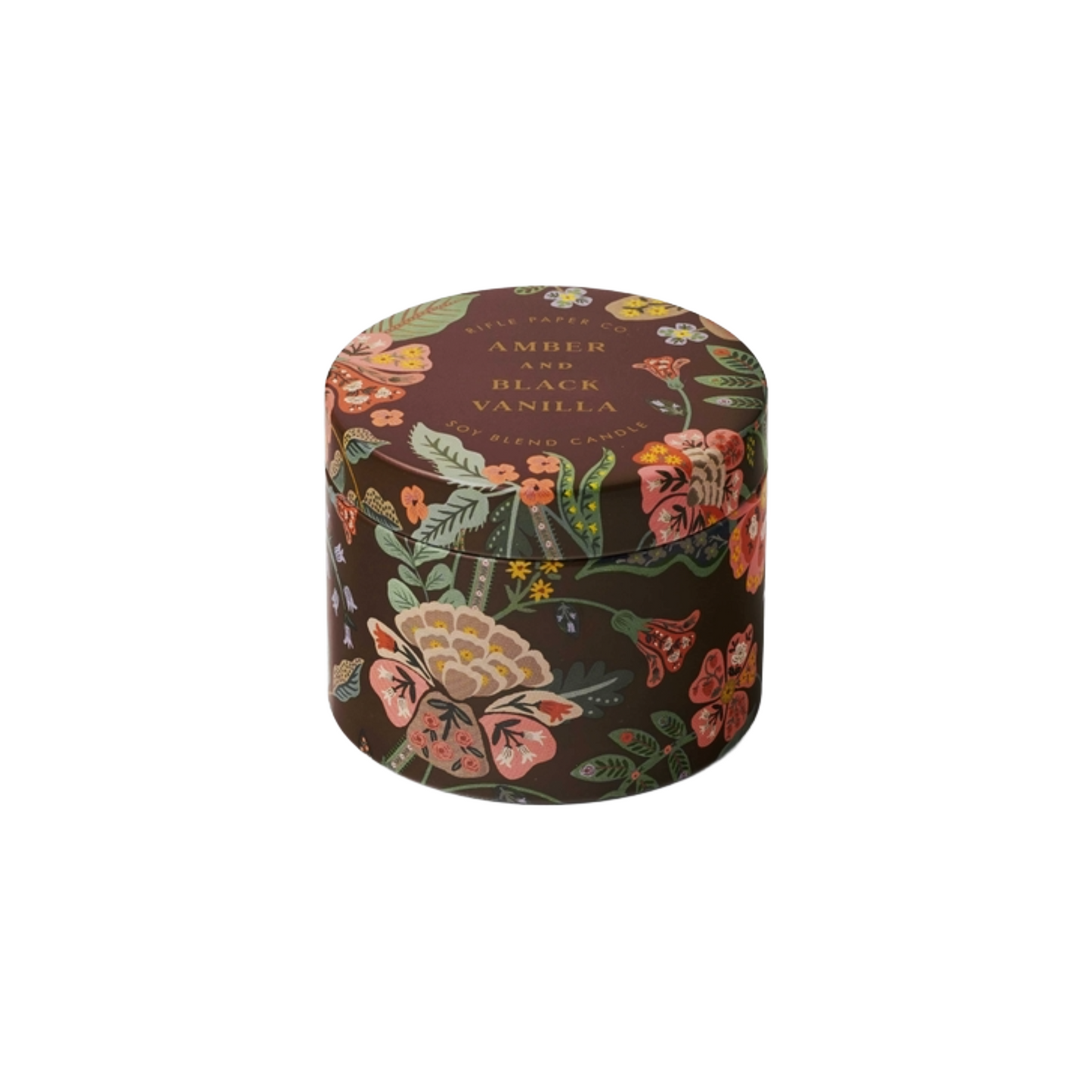 Rifle Paper Co. Gracie Amber and Black Vanilla Tin Candle