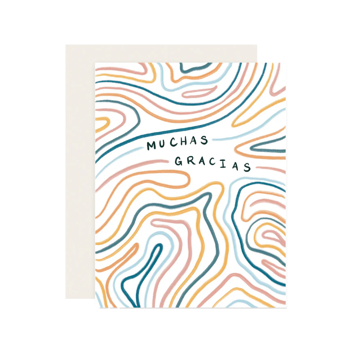 Bendy Lines Gracias Card by Slightly