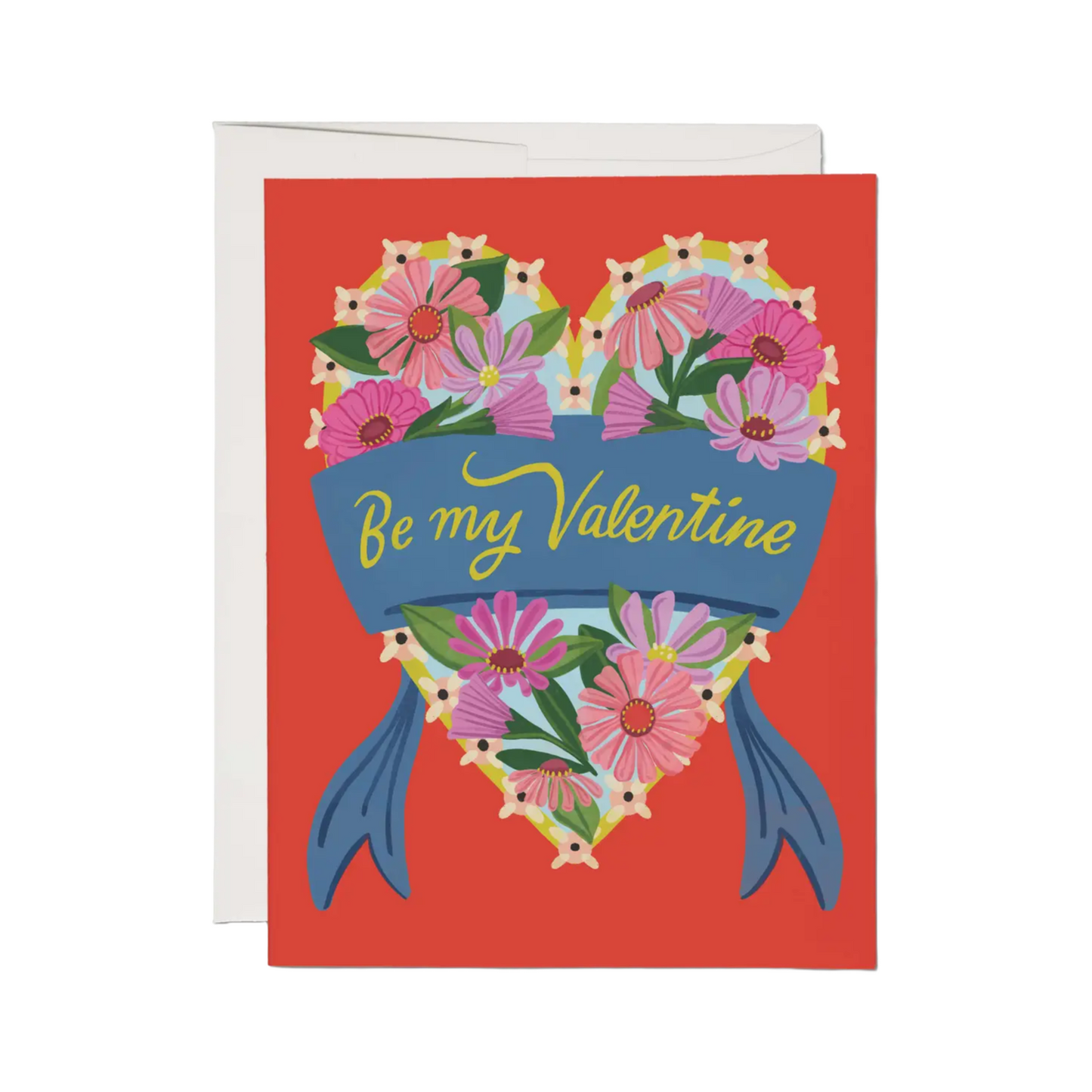 Daisy Heart Valentine Card by Red Cap Cards