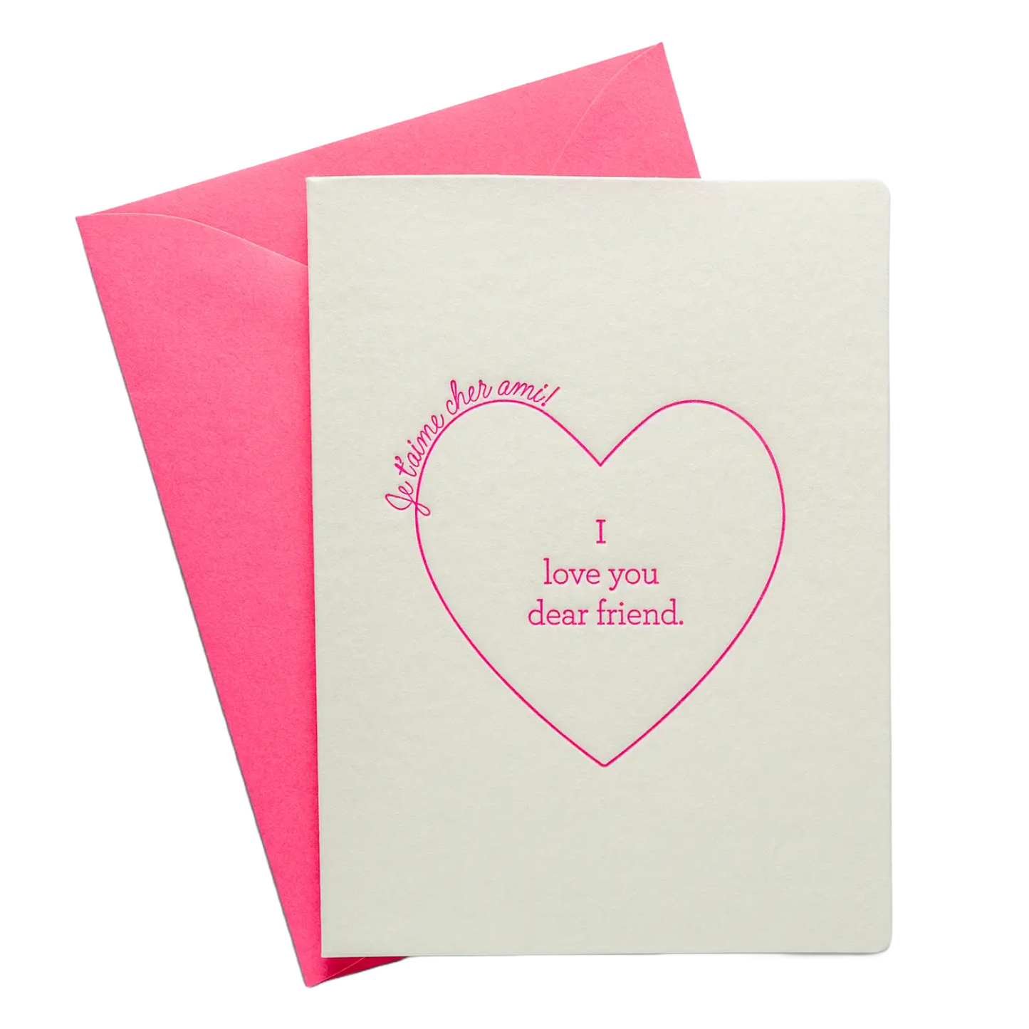Love You Dear Friend Card by Color Box Design & Letterpress