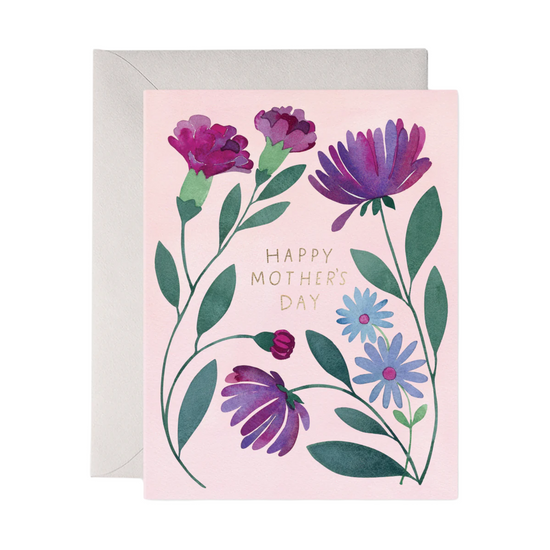 Purple Floral Mother's Day Card by E. Frances Paper
